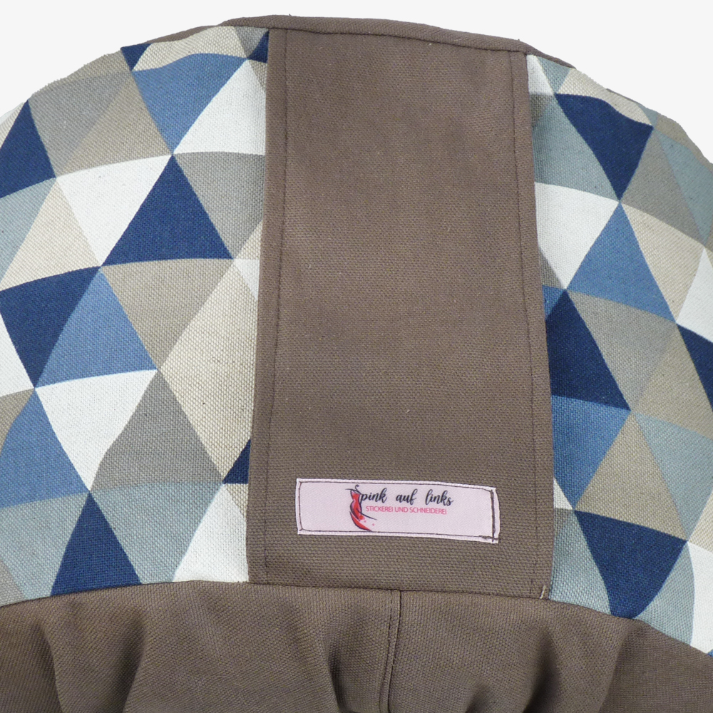 Sitzkissen Dreicke blau / taupe – Bild 2