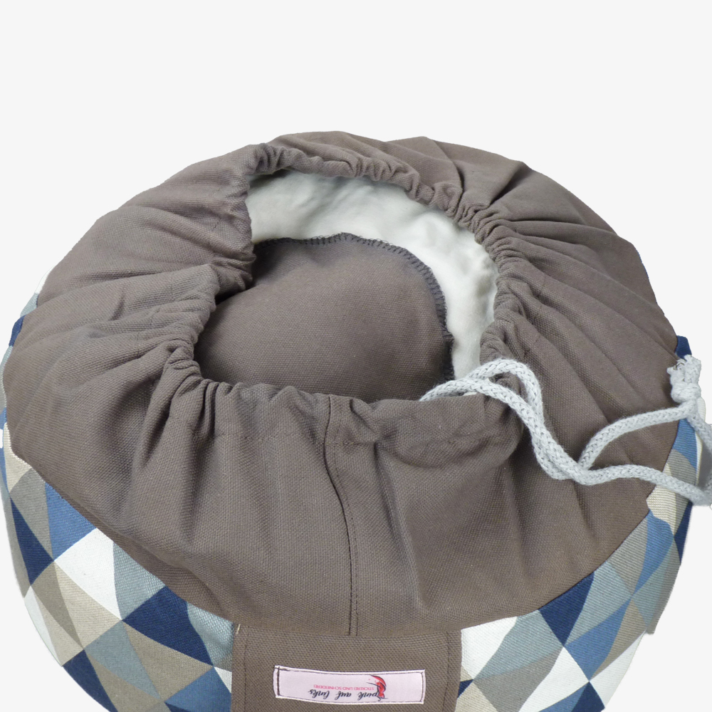 Sitzkissen Dreicke blau / taupe – Bild 4