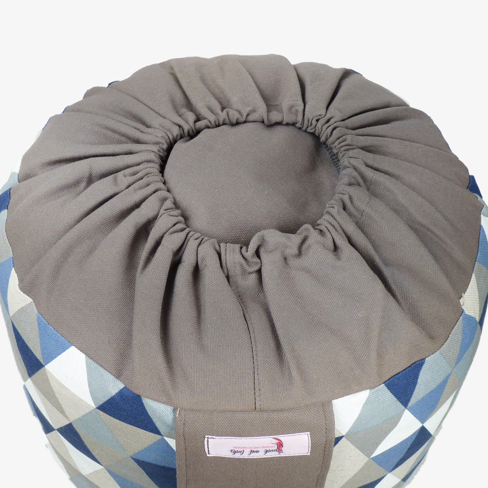 Sitzkissen Dreicke blau / taupe – Bild 3